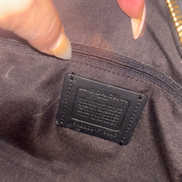 Coach Black Satchel with Gold Accents - Picture 6 of 8